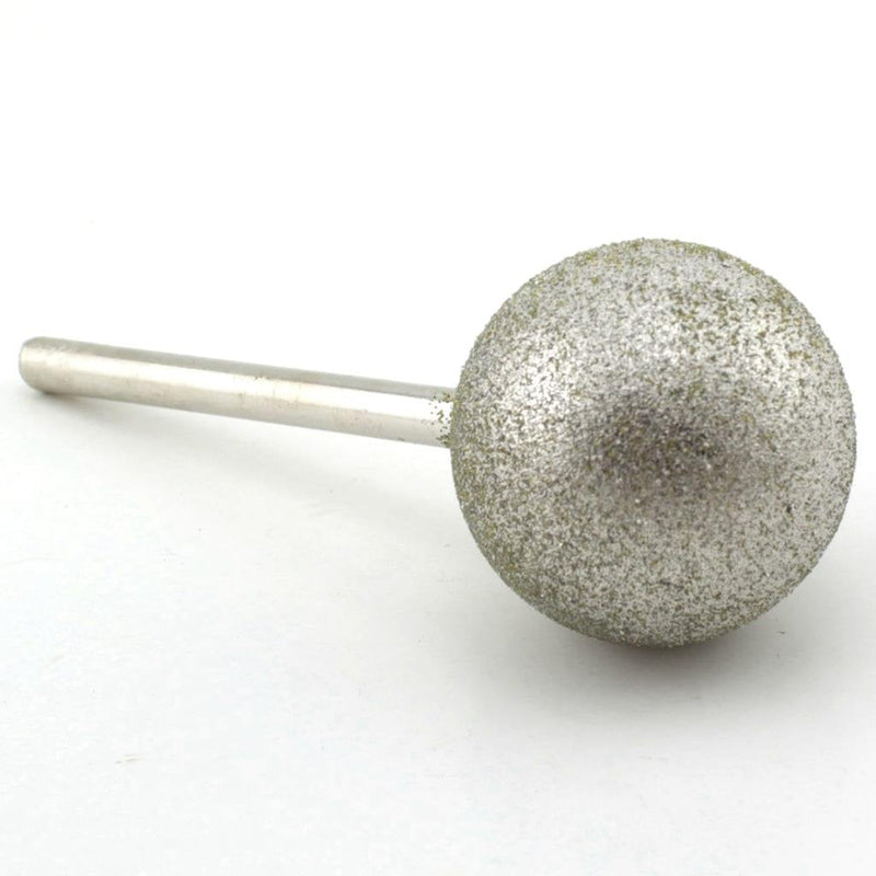 JINGLING 50mm 2 inch Spherical Head Diamond Grinding Bit Coated Round Ball Burs with Shank 5/16" Grit 80 Tools for Stone 50mm (2")