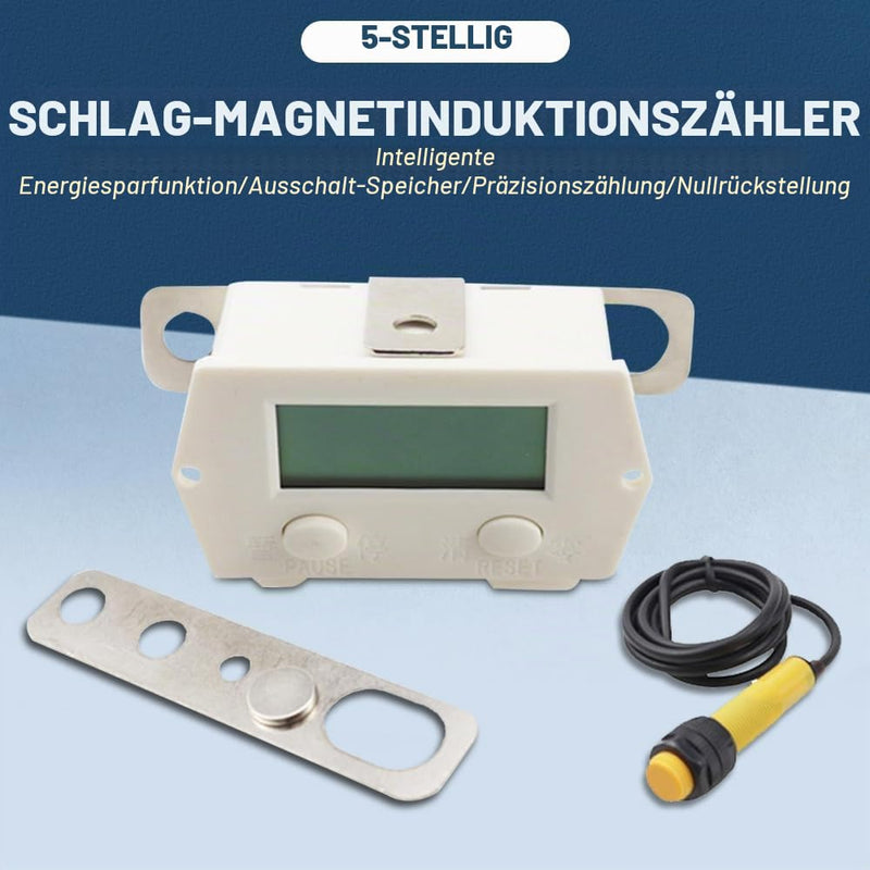 Digital Counter, 5 Digit Magnetic Induction Counter, 0-99999 LCD Electronic Counter, Distance Within Magnetic Induction 5-10mm