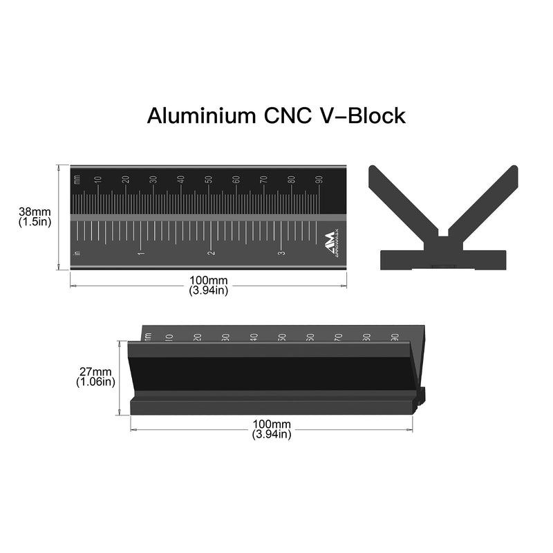 [Australia - AusPower] - AM ARROWMAX CNC-Aluminum V-Block - Precision Drilling Accessory (Single Item) 
