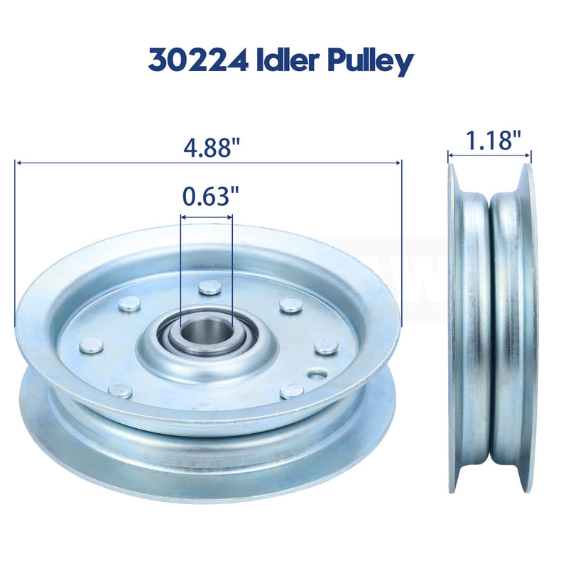 [Australia - AusPower] - 30224 Flat Idler Pulley Replaces Dixie Chopper 30224 Pulley for Dixie Chopper LT1800 LT2000 LT2300 LT2400 LT2500 LT2700 LX2002 LX2400 LX2401 RB2700 SE 2550 Classic 2750 2760 3372 Lawn Mower 