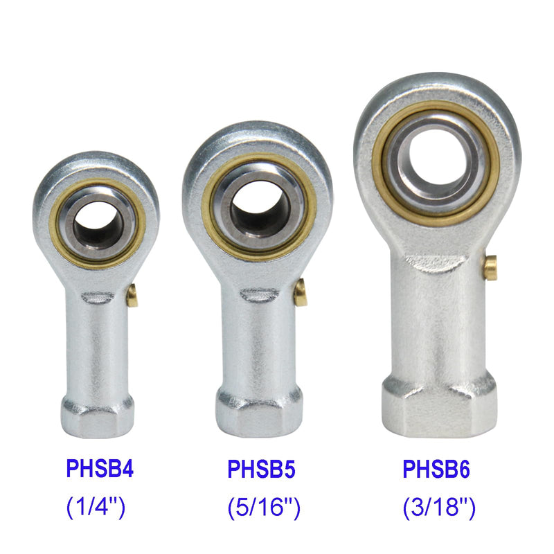 [Australia - AusPower] - PHSB4 Rod End Bearings 1/4-inch Bore Pre-Lubricated Bearings 1/4-28 Female Thread Right Hand with Jam Nuts, 4pcs/Pack 1/4 inch PHS 