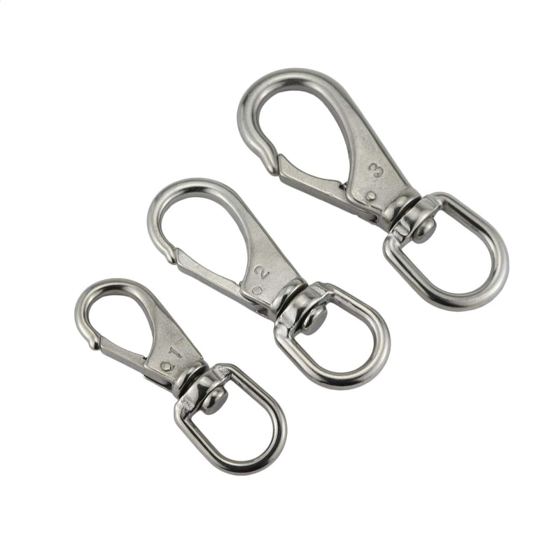 [Australia - AusPower] - keehui Stainless Steel 304 Swivel Eye Snap Hooks Size1#(M5)/2#(M6)/3#(M7) Marine Clips Flag Snap Spring Pet Buckles 1# (M5? 2PACK 