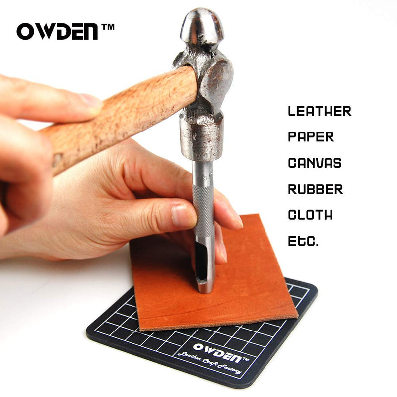 [Australia - AusPower] - 9 Pieces Hollow Punch Set (1/8"-1/2") with A Free Cutting MAT, Leather Hole Punch Set 1 9 Pieces 