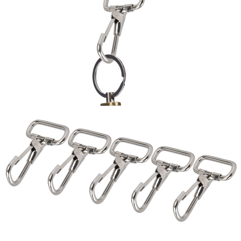 [Australia - AusPower] - Snap Hooks, 5Pcs Swivel Eye Snap Hooks, 304 Stainless Steel Swivel Eye Snap Hooks 29mm Diving Clips Spring Hooks for Bird Feeders, Pet, snap hooks 