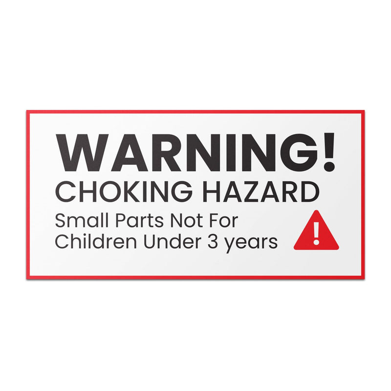 2 x 1 inch - Warning! Choking Hazard - Small Parts Not for Children Under 3 Years (Red/White, 600 Labels) Stickers - Product Safety Label 2 X 1 Inch 600 Count