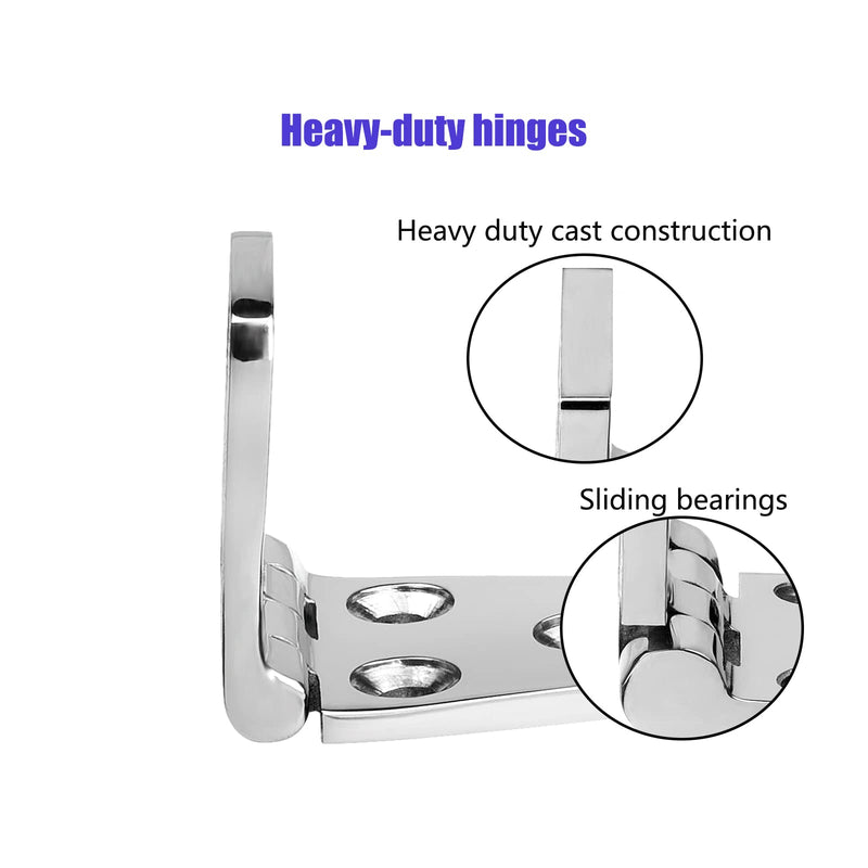 Boat Hatch Hinges, Marine Hinges Stainless Steel, 3 inch x 1.5 inch (76 x 38mm), No Noise, Heavy Duty 316 Stainless Steel with Screws (6 PCS) 3 x 1.5 inch(6 PCS)