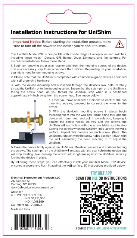 [Australia - AusPower] - Electrical Shimming Fasteners 10pk 