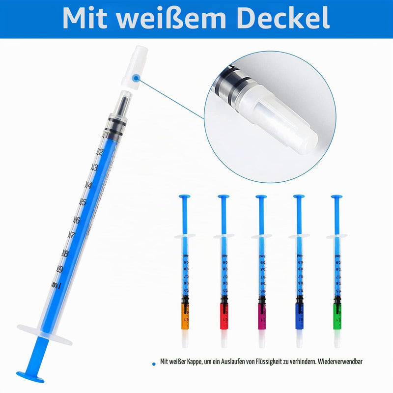 Pack of 40 Syringes, 1 ml Cap, Plastic Syringe, Blue | Sterile without needle colostrum syringe, colostrum syringe, sterile individual packaging for liquid measurement of pets