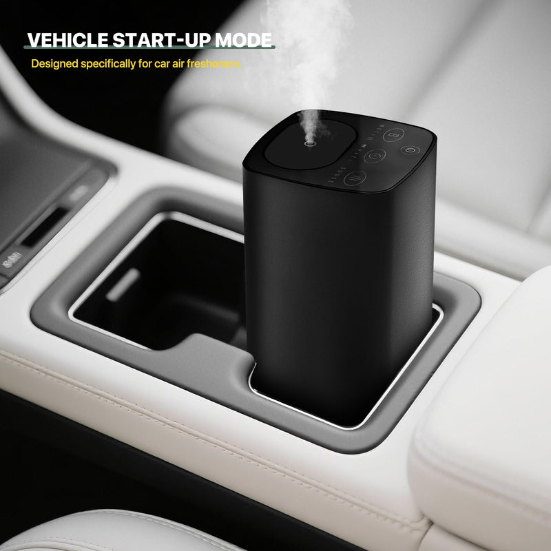 Waterless Car Essential Oil Diffuser, Portable Nebulizer Aromatherapy Diffuser, Mini Scent Air Machine with Timers for Home, Room, Car, Office,Travel Black