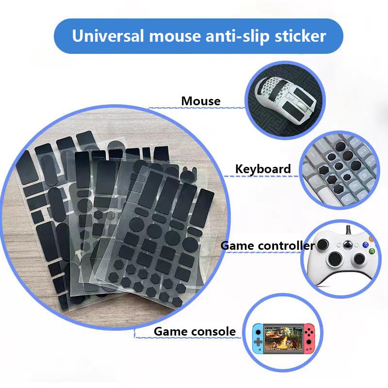 Anti Slip Grip Tape Universal Kit Pre-Cut Universal grip tape ultra-thin Pre-Laminated Sweat Absorbing High Performance Universal Mouse Grip Tape Ultra-Thin 0.5mm Anti-slip grip tape for gaming mouse
