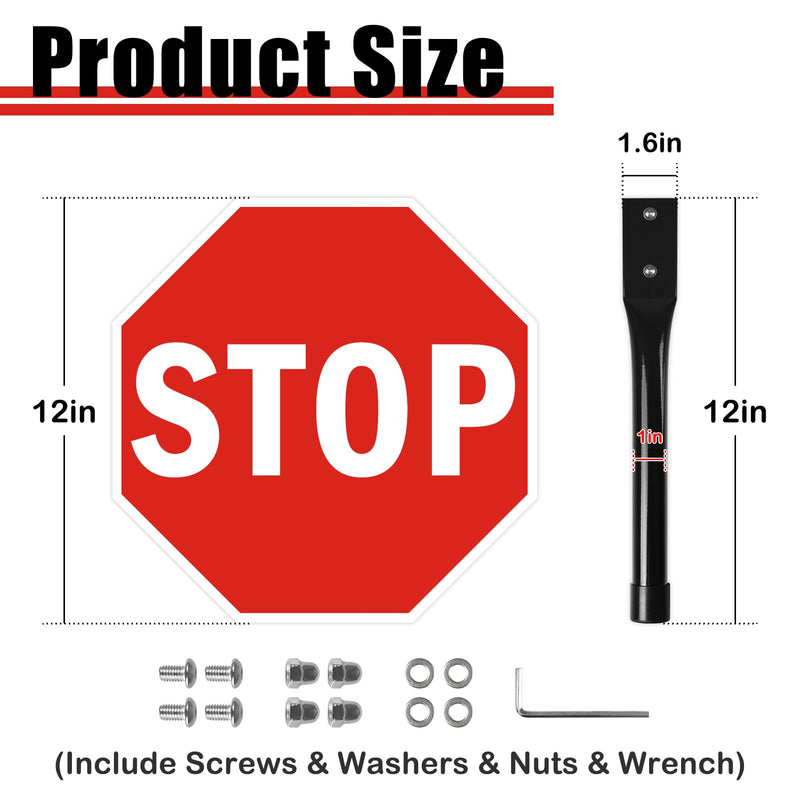 2 Pack Stop Go Sign with Metal Handle,12 x 12 inches Double Sided Stop Go Sign, Light Weight Steel Hand Held Traffic Reflective Aluminum Crossing Guard Stop Sign, Fade Resistant, Waterproof Easy to Mount 2 Pack Double Sided Stop Go Sign with Steel Handle