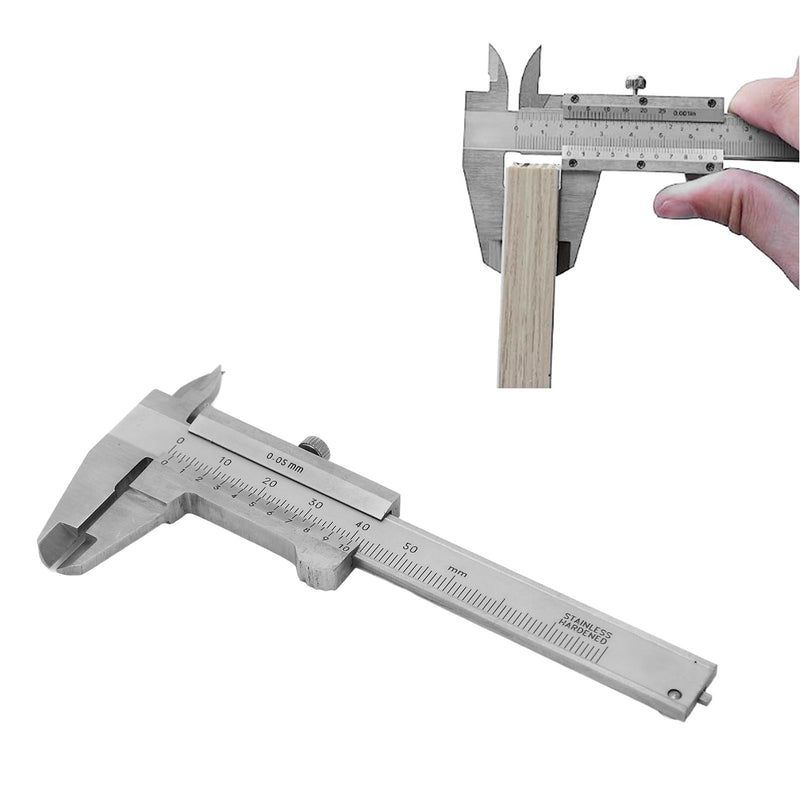 [Australia - AusPower] - Vernier Caliper, Stainless Steel High Accuracy Small Portable Measuring Tool 0‑50mm for Jewelry Coins, High Precision Caliper, Durable Slide Caliper Measuring Tool 