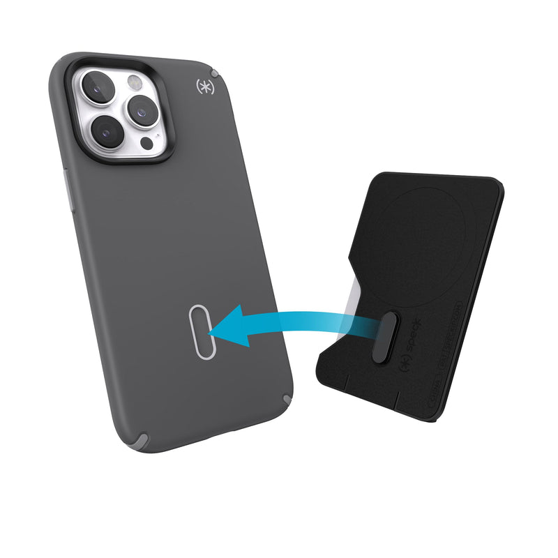 [Australia - AusPower] - Speck iPhone Wallet MagSafe Accessory - Removable ClickLock No-Slip Interlock - Holds 1-3 Cards - Soft Touch Finish, Scratch Resistant Card Holder Built for MagSafe - Black ClickLock Wallet - Black 