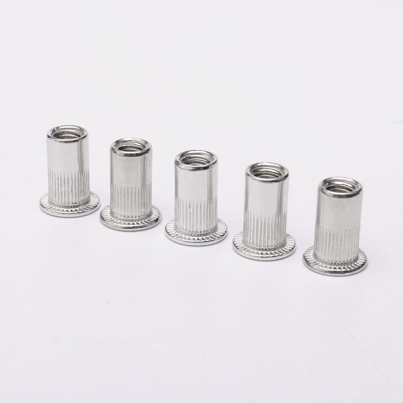 jiuwu 100 Pcs M5 5mm Flat Head Aluminum Rivet Nut Blind Insert Nut