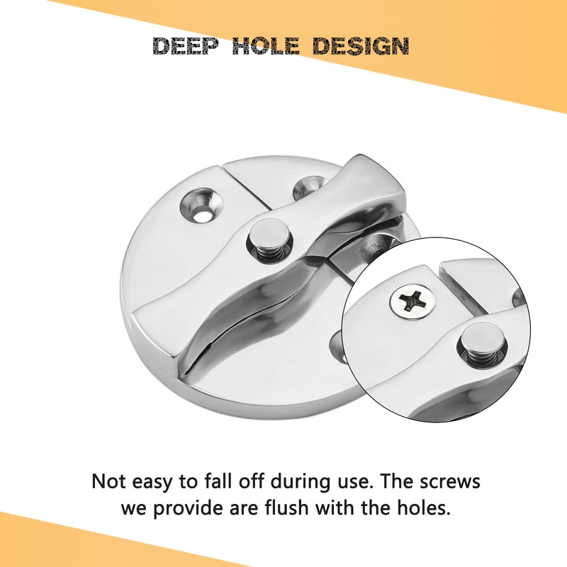 [Australia - AusPower] - Heavy Duty Marine Boat Door Catch Latch 316 Stainless Steel, 1.69" (43 mm) Hatch Round Turn Button Twist Catch Latch with Screws(2-Pack) 1.69 in (43 mm) 