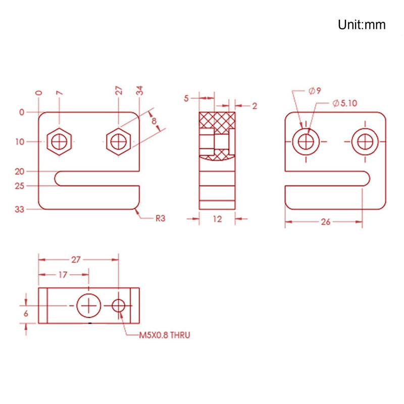 [Australia - AusPower] - Zeberoxyz 2PCS Anti-Backlash Nut Block for 8mm Diameter, 2mm Pitch 4mm Lead POM Screw Nut for CNC and 3D Printer (4mm Lead-2-heads) 4mm Lead-2-heads 