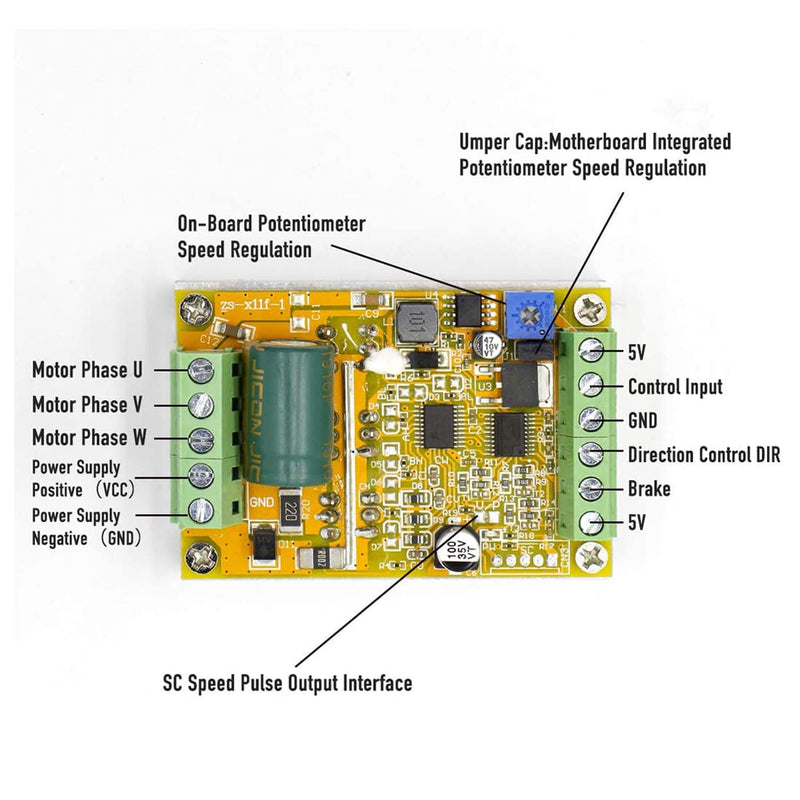 [Australia - AusPower] - Hailege 380W PWM DC Brushless Electric Motor Speed Controller with Hall-Less 6.5-50V 