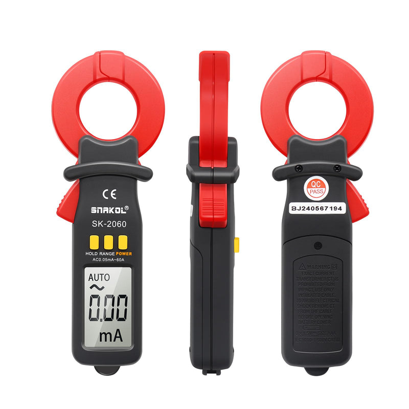 [Australia - AusPower] - Digital AC Leakage Clamp Meter 0.01mA Resolution ACA MAX 60A 1999 Counts Auto Range Data Hold Ammeter Clampmeter Amperimetro Amperemetre Professional Micro Current Tester 