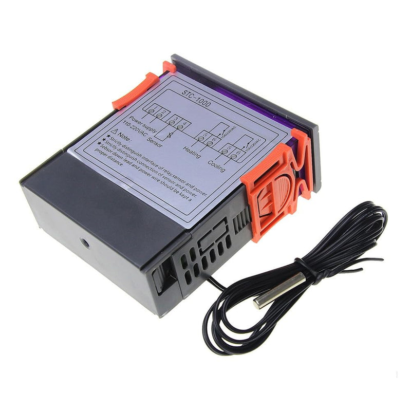 [Australia - AusPower] - 2 PCS STC-1000 10A DC 12V Digital LED Temperature Controller Thermostat Control Switch 2 Relay Output and NTC 10K Thermistor Sensors Digital Temperature Probe 
