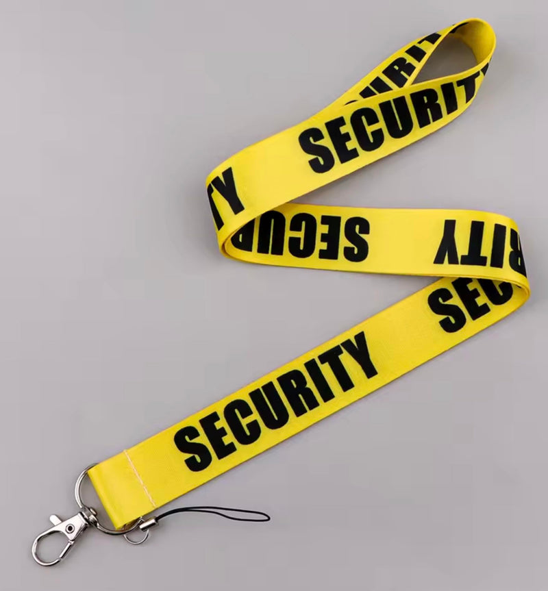 Security Personnel Professional Safety Bodyguard Body Guard Police Officer Yellow Tape Protect Protection Services Hostage Secure Safe Office 17.7" Neck Lanyard Keychain Holder ID Badge Strap