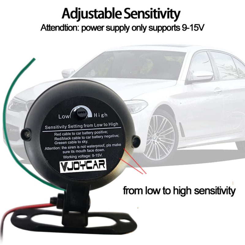 [Australia - AusPower] - DIYV1 1-Way Wireless Car Alarm Vehicle Security System Anti-Theft Burglar Vibration Sensor Horn Siren Universal 12V Auto Anti-Theft Protection System Simple DIY Install Manual Control*2 