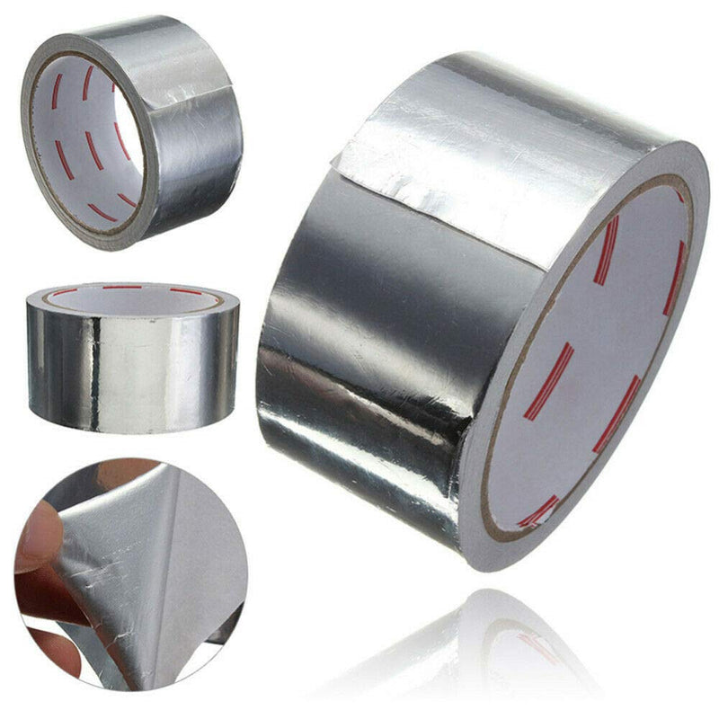 45mm x 20m Aluminium Foil Tape - Conductive, High Temp Heat-Resistant Foiled Tape Rolls for HVAC Repair, Ducts, Dryers, Jewelry Making & Crafts 45mm x 20m