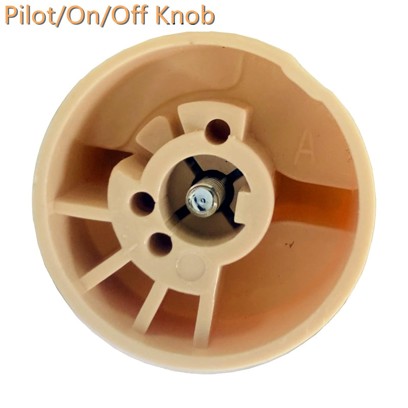 [Australia - AusPower] - MCAMPAS 2 Pack Control Valve Beige Pilot Dial Knob and 200-400°F Thermostat Knob for Fryers, Range, Braising 