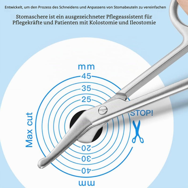 Ostomy Bag Scissors - Ostomy Pouch Scissors with Blunt Round Tip for Colostomy Care, Stainless Steel, 4.4" Long, 1 Piece