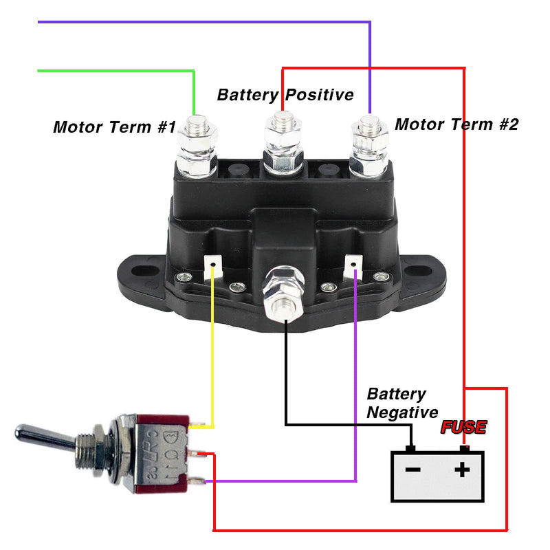 [Australia - AusPower] - Relay Winch Motor Reversing Solenoid Switch Intermittent Duty 12V 6 Terminal Reverse Polarity DC Contactor 24450 214-1211A11 214-1231-A11 2141211A1106 214-1211A11-06 