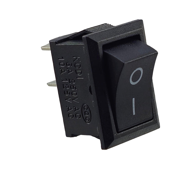Rocker Switch, Toggle Switch, Device Switch, Mini Rocker Switch 250V 6A 125V 10A AC, KCD1 (6V 9V 12V 24V 125V AC/DC) Black Rectangular 19 x 13 mm, 2-Pin On/Off