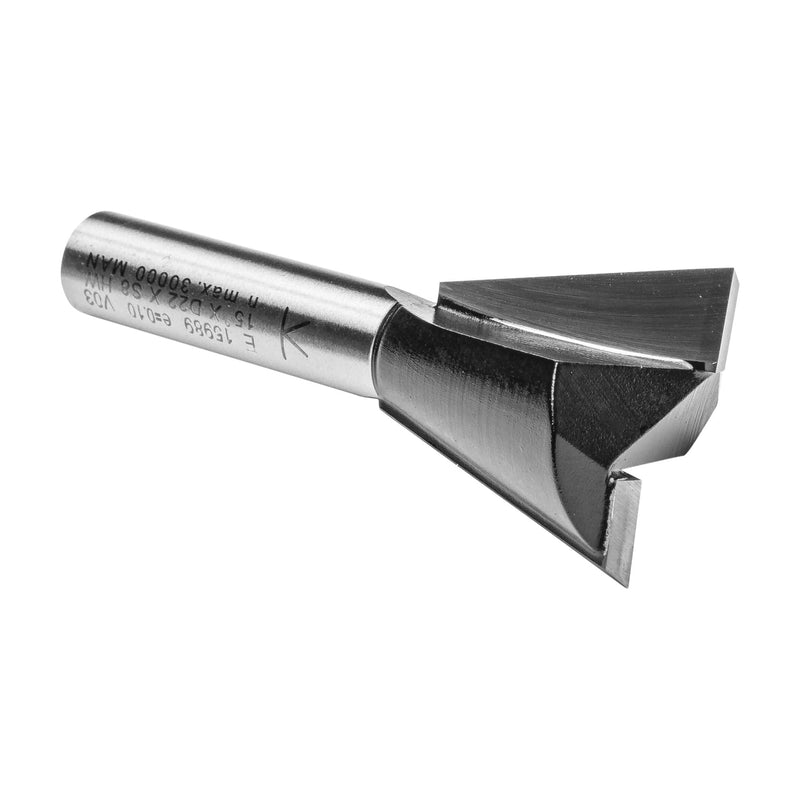 [Australia - AusPower] - ENT Dovetail Cutter TC Shank (C) 8 mm, Diameter (A) 22 mm, B 22 mm, E 15°, D 32 mm, withoug Spurs E=15 / D=22 / NL=22 