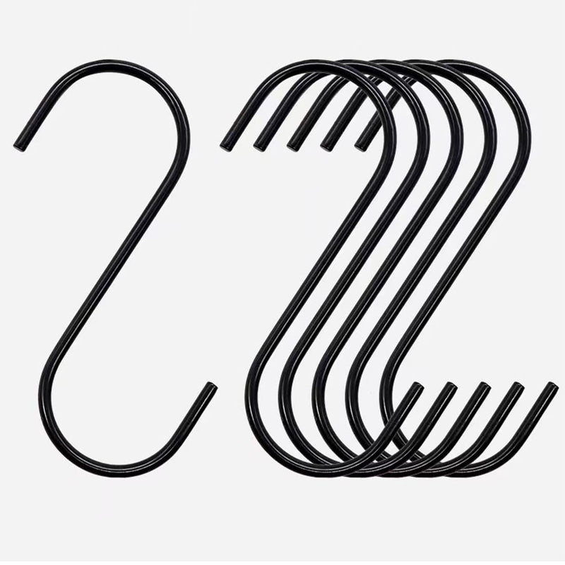 [Australia - AusPower] - 20 Pack Large S Hooks Black Steel S Shaped Hooks (3.7 in) Vinyl Coated Heavy Duty Rustproof S Hooks for Hanging Pans Pots Plants Towels Heavy Duty Kitchen Hooks Hanger (Black) 