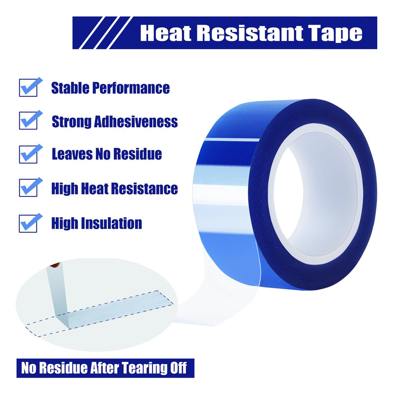 [Australia - AusPower] - 6 Rolls 20mm x16m(52FT) Blue Heat Tape High Temperature Heat Resistant Tape Heat Transfer Tape for Heat Sublimation Press Vinyl,No Residue 