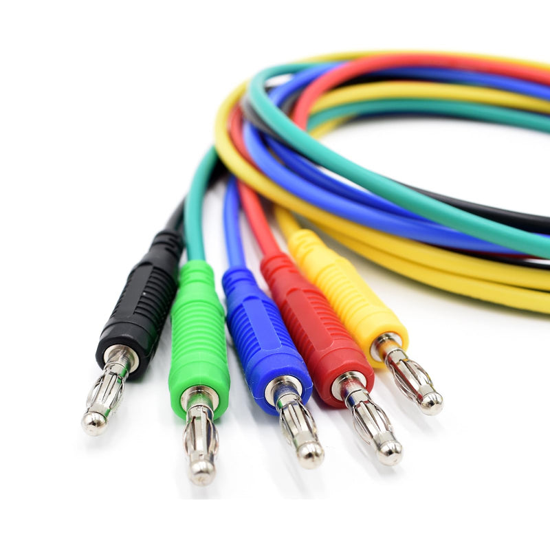 [Australia - AusPower] - 14AWG Heavy Duty Test Leads 4mm Banana Plugs to Alligator Clips Flexible Cable Wire Set for Multimeter Electrical Testing 5 Colors 3 Feet 3Ft 