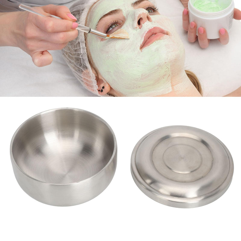 [Australia - AusPower] - Agatige Facial Mask Mixing Bowl, 304 Stainless Steel Portable Esthetician Bowls Gauze Dressings Jar with Lid for Kitchen Beauty Salon Hospital 