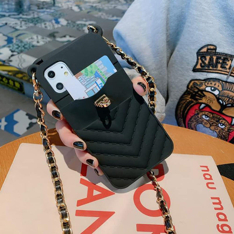 [Australia - AusPower] - Yatchen for iPhone 14 Pro Max Wallet Case ,Crossbody Phone Case with Lanyard Strap Cute Purse Case Flip Credit Card Holder Soft Silicone Girls Lady Handbag Case for iPhone 14 Pro Max Black B Black 