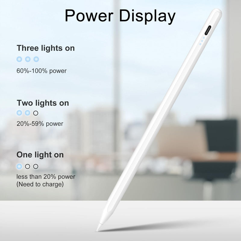 [Australia - AusPower] - Stylus Pen for iPad, 13 mins Fast Charging Apple iPad Pencil with Palm Rejection, Tilt Sensitivity, Work for 2018-2023 iPad Air 3/4/5, iPad Mini 5/6, iPad 6/7/8/9/10, iPad Pro 11", iPad Pro 12.9" A-White 