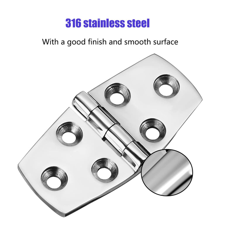 Boat Hatch Hinges, Marine Hinges Stainless Steel, 3 inch x 1.5 inch (76 x 38mm), No Noise, Heavy Duty 316 Stainless Steel with Screws (6 PCS) 3 x 1.5 inch(6 PCS)