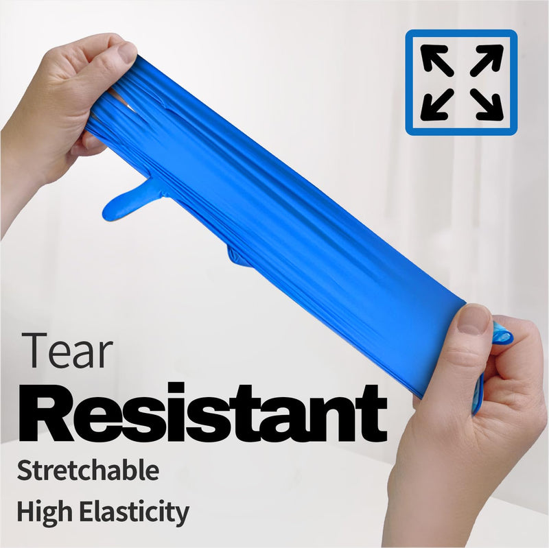 [Australia - AusPower] - Medical Nitrile Exam Gloves, 5 mil Chemo-Rated Powder-Free Food Safe Cleaning Disposable Glove Blue 100/1000Pcs Blue (Medium 100) 