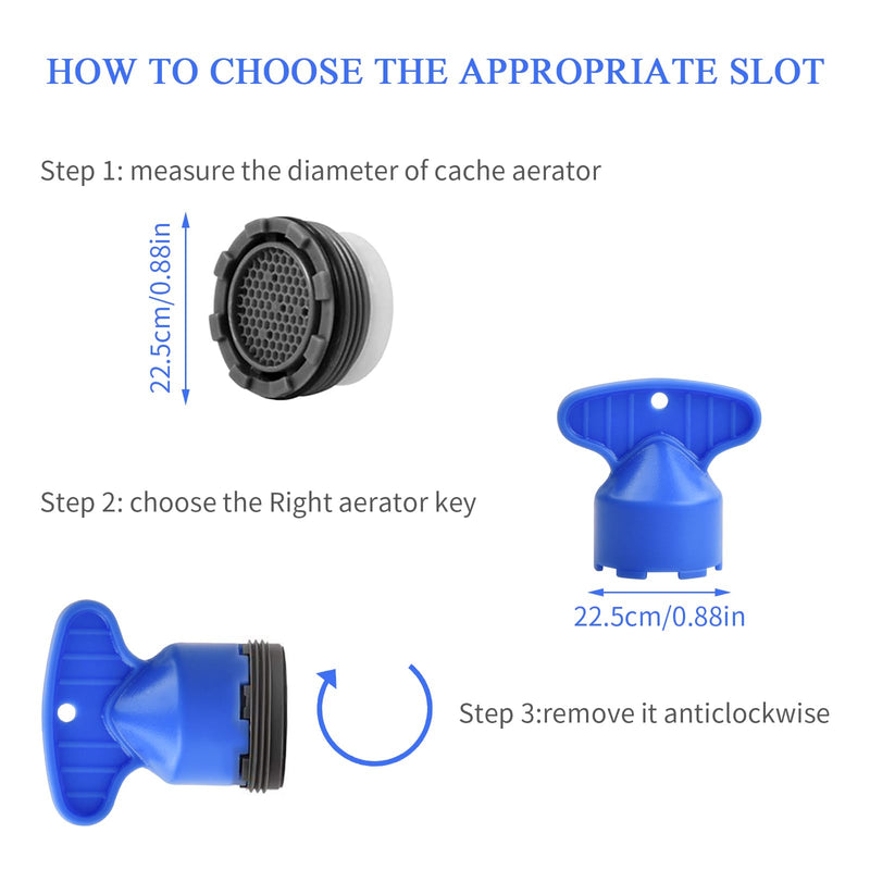 [Australia - AusPower] - Pack of 5 Tap Aerator Key, Tap Filter Key Disassembly Tool, Plastic Key Tool, Tap Key for Bathroom Kitchen Sink (M16.5/M18.5/M21.5/M22.5/M24) 