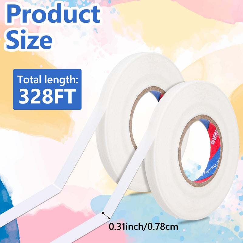 Sibba 2Pcs White Art Tape for Watercolor Paper, Masking Drafting Tape for Painting, Canvas Framing Artist Tapes for Fixing Paper, Medium Tack Removable Acid-Free