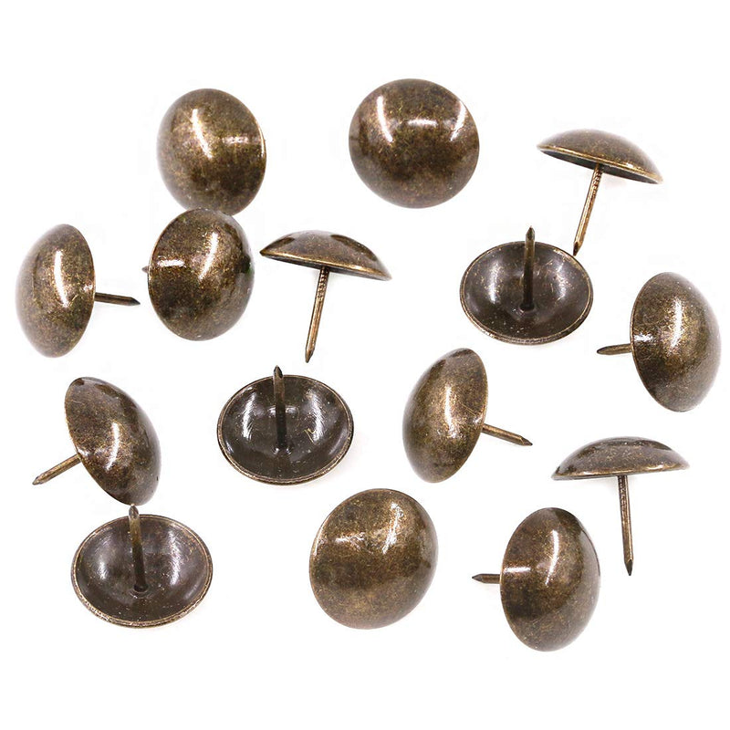 [Australia - AusPower] - Keadic 100Pcs 1 inch Antique Upholstery Tacks Furniture Nails Pins Assortment Kit for Upholstered Furniture Cork Board or DIY Projects - Bronze 