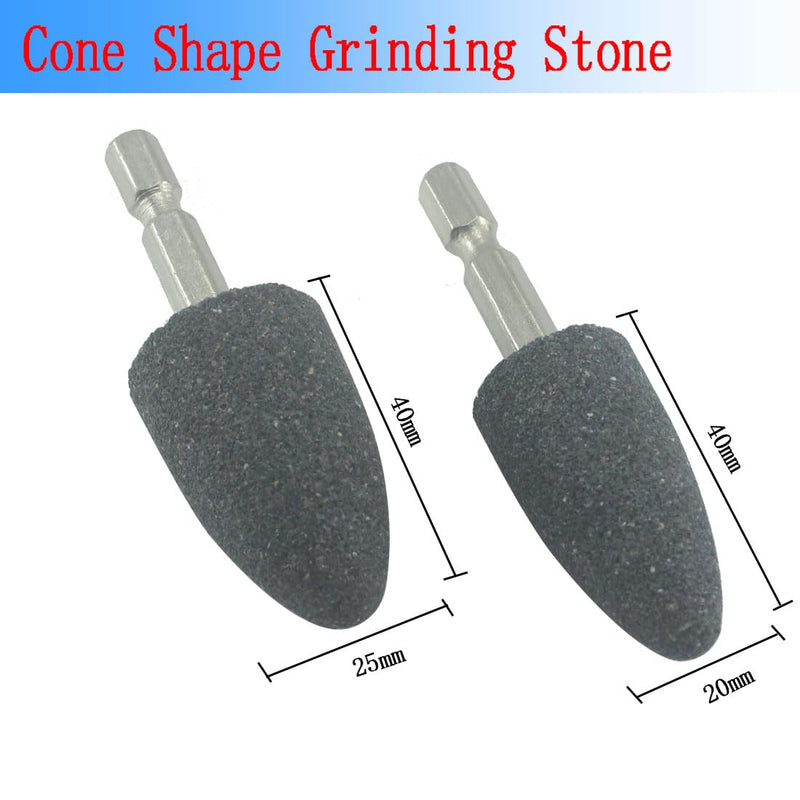 [Australia - AusPower] - Luo ke 6 Pcs Rotary Grinding Stone, 1/4'' Hex Shank Abrasive Stone Mounted Grinding Point for Rotary Tool Drill 