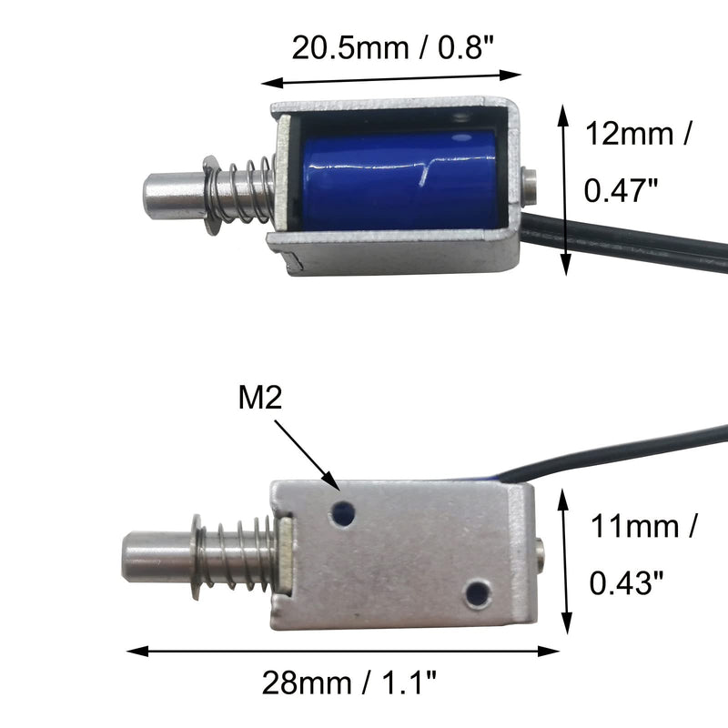 [Australia - AusPower] - 2PCS Mini Push Pull Linear Solenoid Electromagnet 3mm Stroke DC 3V~5V 6? 0.5A~0.83A Open Frame Mini Frames Actuator Electric DC Magnet Solenoid DS-0420S 