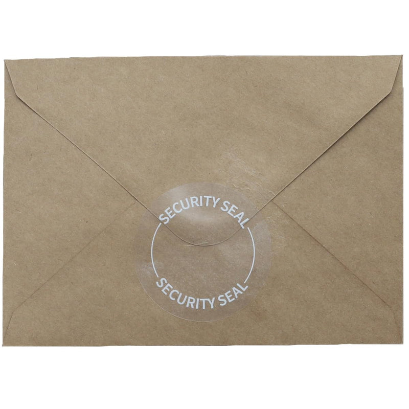 2.5" Clear Securtiy Seal (Security Seal Printed in White on Label), 500 Total per Roll