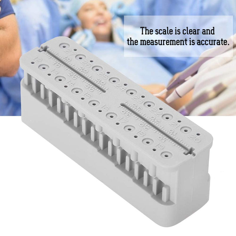 [Australia - AusPower] - Dental Endo Block Files Measuring Tools Endodontic Ruler Test Board, Professional Dental Measuring Instruments, Used in Measurement(grey) 