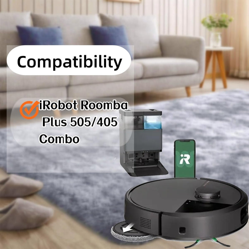 [Australia - AusPower] - Replacement Parts for iRobot Roomba Plus 405/505 Combo Robot Vacuum and Mop 28-Pack Accessories Kit:2 Main Brushes,6 Dust Bags,6 Filters,6 Mop Pads,6 Side Brushes,1 Cleaning Brush 405 / 505 Combo replacement parts 
