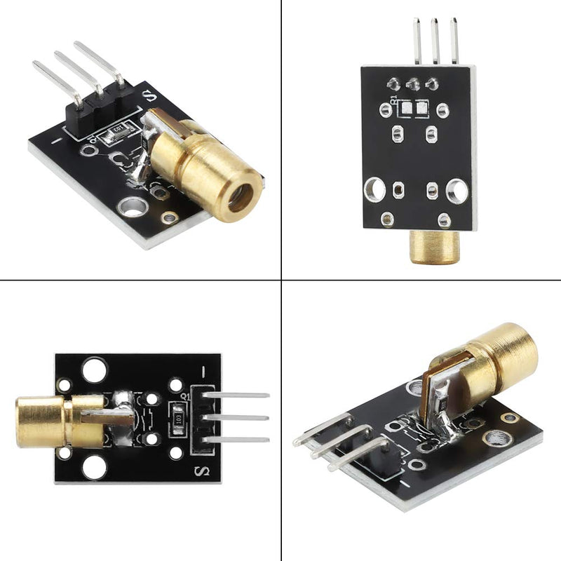 [Australia - AusPower] - 4 Pcs 3 Pin 650nm Red Laser Transmitter Module Dot Diode Copper Head Sensor Module for Laser Sensor Projects 