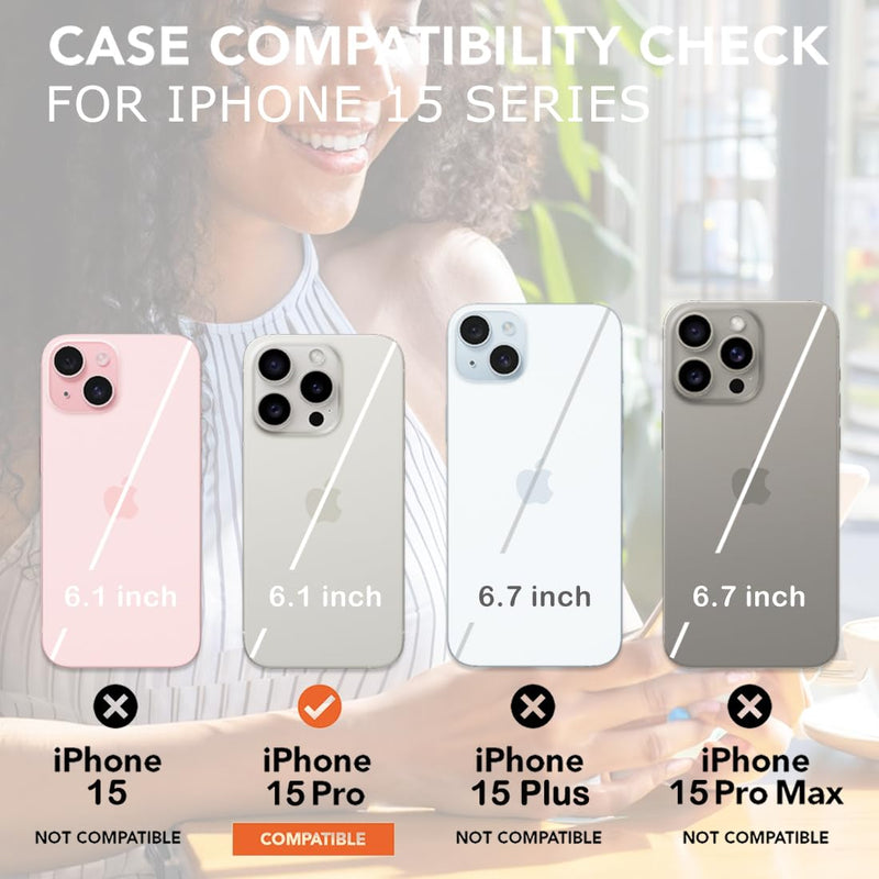 [Australia - AusPower] - uCOLOR Compatible with iPhone 15 Pro 6.1" Wallet Case with Card Holder Slot Folio Flip PU Leather Kickstand Double Magnetic Clasp and RFID Blocking Design Cover 6.1 Inch (Navy Blue Flowers) Navy Blue Flowers iPhone 15 Pro 6.1" 