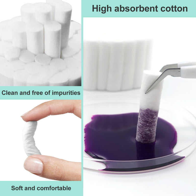 [Australia - AusPower] - 200 Count 1.5 inch Dental Gauze Cotton Rolls, Non-Sterile 100% Natural Cotton, High Absorbent Cotton for Mouth Gauze and Nosebleeds for Kids and Adults 